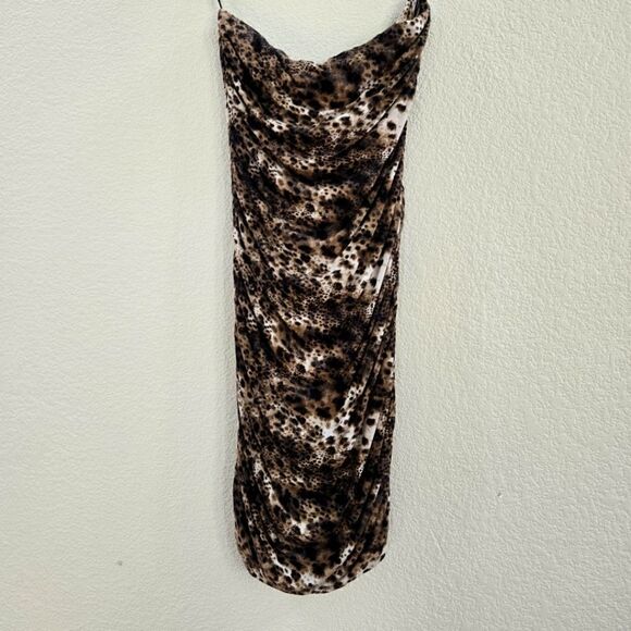 Velvet Dresses & Skirts - Velvet strapless Leopard mini dress size M New